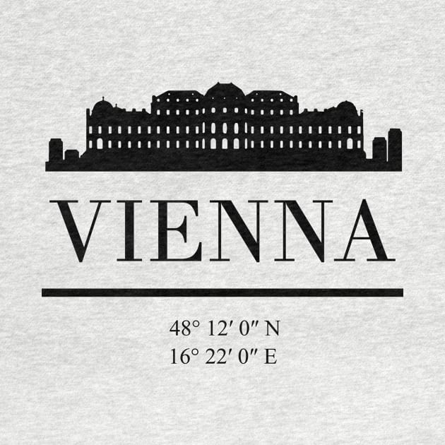 VIENNA AUSTRIA BLACK SILHOUETTE SKYLINE ART by deificusArt